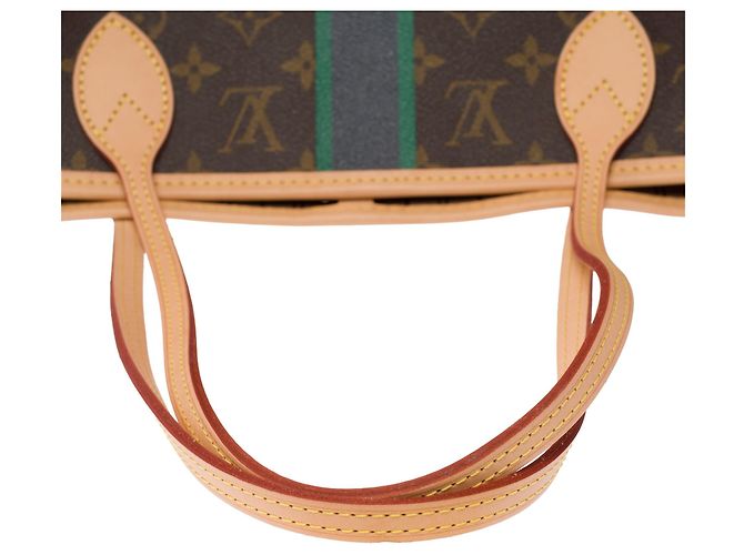 Borsa LOUIS VUITTON Neverfull in Tela Marrone - 104001 - vista 10