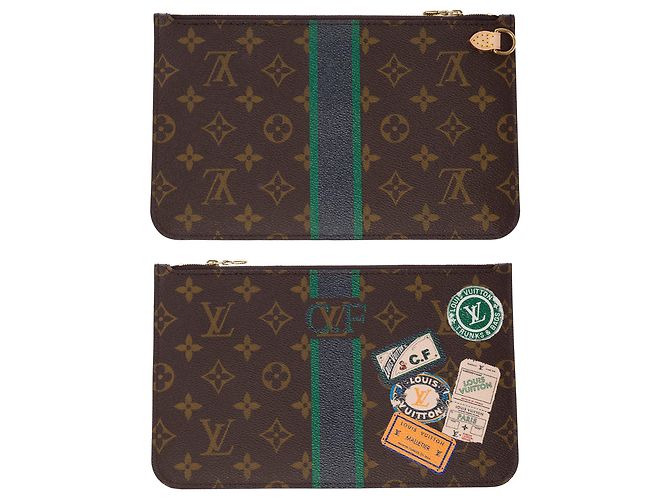 Borsa LOUIS VUITTON Neverfull in Tela Marrone - 104001 - vista 14