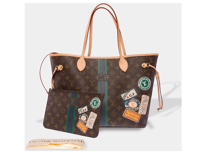 Borsa LOUIS VUITTON Neverfull in Tela Marrone - 104001 - vista 2