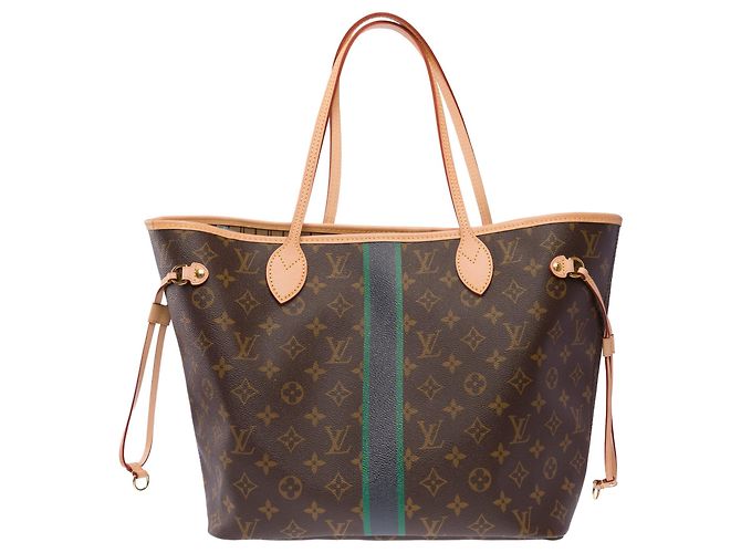 Borsa LOUIS VUITTON Neverfull in Tela Marrone - 104001 - vista 4