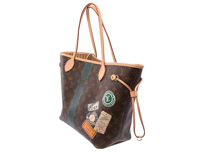 Borsa LOUIS VUITTON Neverfull in Tela Marrone - 104001 - vista 5