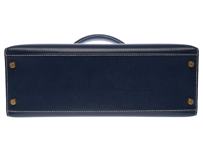 Hermès mala HERMES Kelly 32 em Couro Azul Marinho - 103998 - vista 11