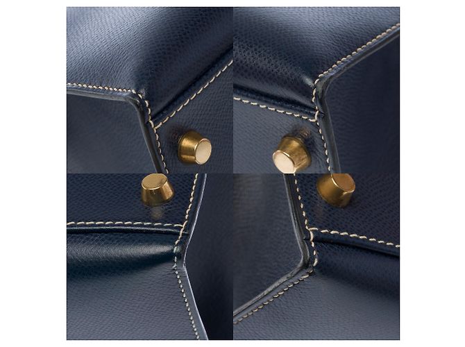 Hermès mala HERMES Kelly 32 em Couro Azul Marinho - 103998 - vista 12