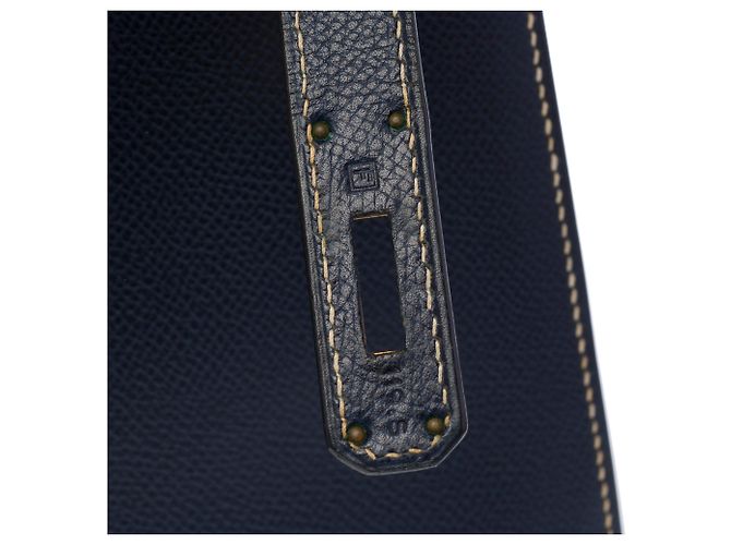 Hermès mala HERMES Kelly 32 em Couro Azul Marinho - 103998 - vista 8