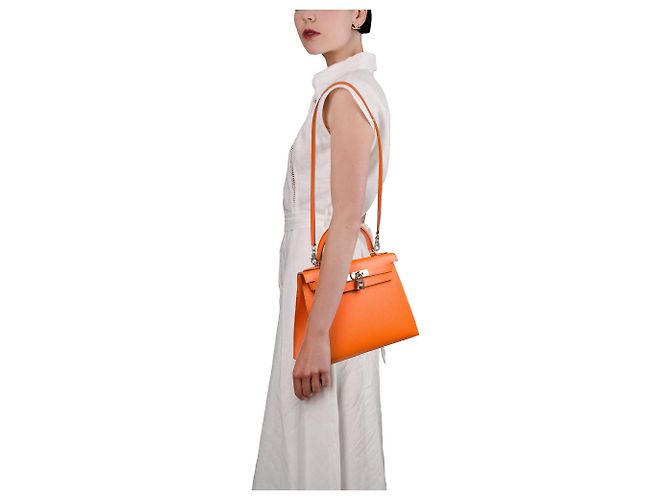 Hermès Bolsa HERMES Kelly 28 em Couro Laranja - 103994 - vista 13