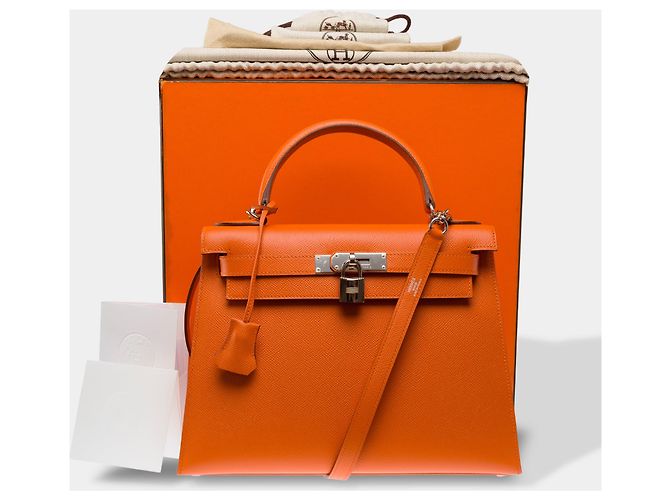 Hermès Bolsa HERMES Kelly 28 em Couro Laranja - 103994 - vista 2