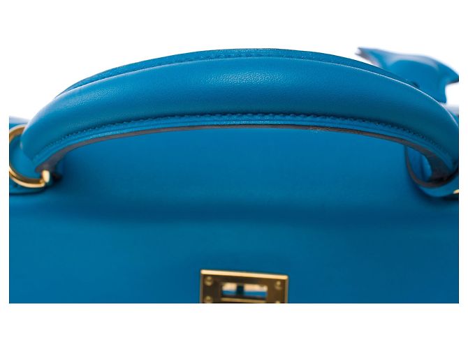 Hermès mala HERMES Kelly 25 em Couro Azul - 103990 - vista 10