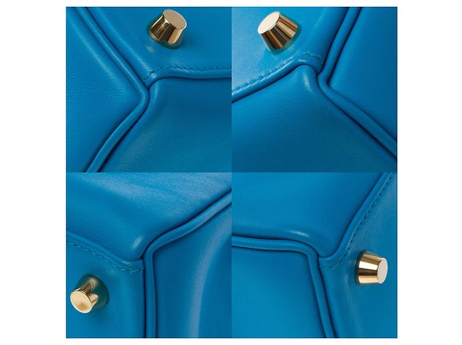 Hermès mala HERMES Kelly 25 em Couro Azul - 103990 - vista 12