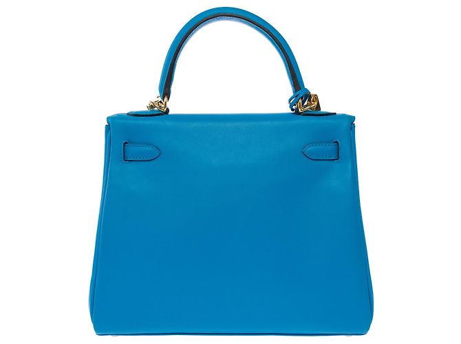 Hermès mala HERMES Kelly 25 em Couro Azul - 103990 - vista 4