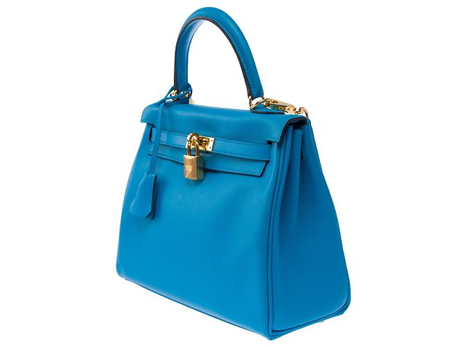 Hermès mala HERMES Kelly 25 em Couro Azul - 103990 - vista 5