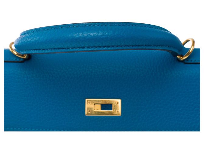 Hermès Borsa HERMES Kelly 25 in Pelle Blu - 103992 - vista 10