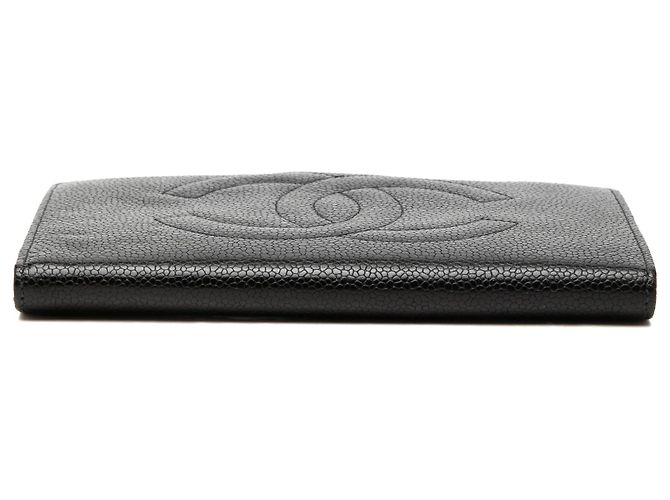 Portafoglio lungo Chanel CC Caviar nero - vista 3