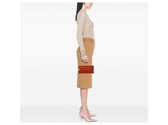 Bolso de mano Gucci Rajah de gamuza roja - vista 6