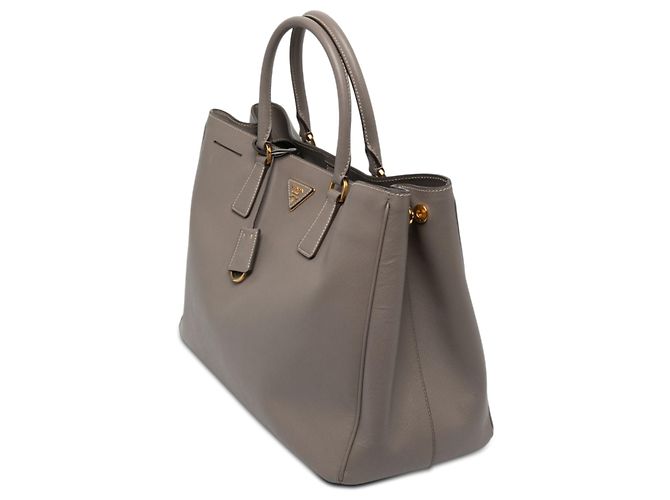 Tote Prada Large Saffiano Lux Gardeners Cinza - vista 2