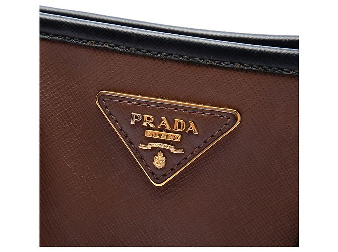 Sac à main Prada Bicolor Saffiano à poignée supérieure noir - vue 5