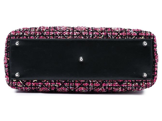 Bolso Lady Dior Satchel Large de Tweed Cannage Rosa con Flecos - vista 3