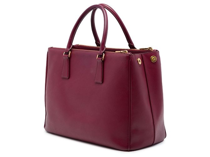 Borsa Prada Bicolor Saffiano Lux Galleria rossa con doppia tasca frontale con zip Rosso - vista 2