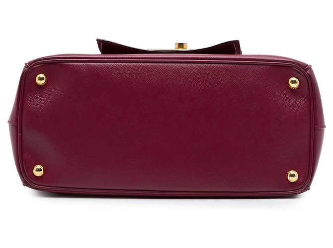 Borsa Prada Bicolor Saffiano Lux Galleria rossa con doppia tasca frontale con zip Rosso - vista 3