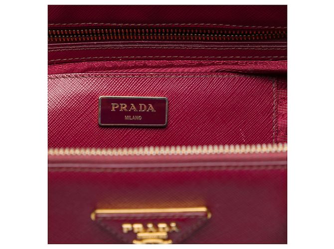 Borsa Prada Bicolor Saffiano Lux Galleria rossa con doppia tasca frontale con zip Rosso - vista 5
