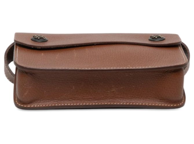 Pochette Hermès Courchevel castanha e mala de cintura verde Marrom - vista 3