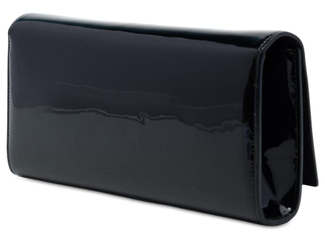 Autre Marque Clutch Saint Laurent Cassandre con borla en charol negro - vista 2