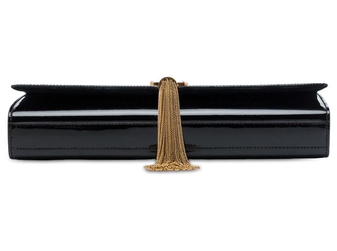Autre Marque Clutch Saint Laurent Cassandre con borla en charol negro - vista 3