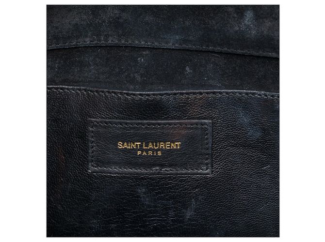 Autre Marque Clutch Saint Laurent Cassandre con borla en charol negro - vista 5