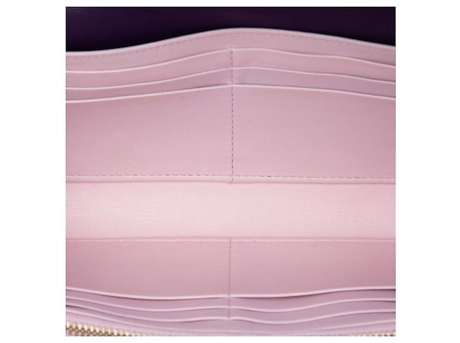 Borsa a tracolla Lady Dior Wallet On Chain in pelle d'agnello Cannage viola Dior Porpora - vista 4