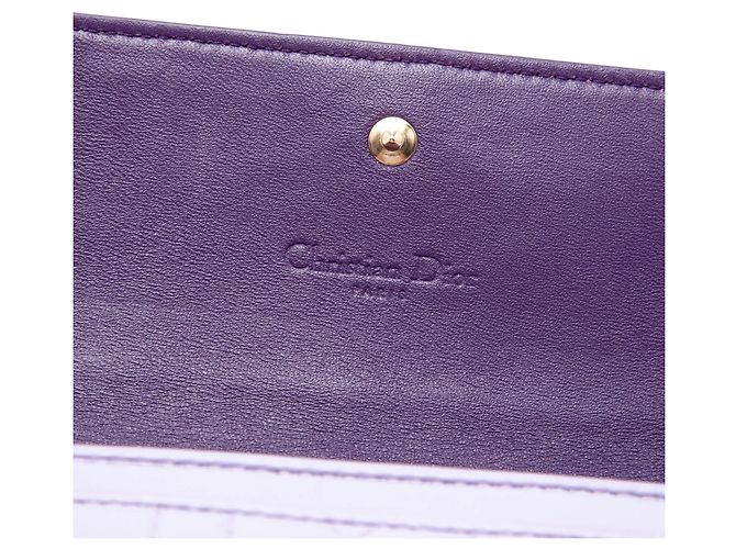 Borsa a tracolla Lady Dior Wallet On Chain in pelle d'agnello Cannage viola Dior Porpora - vista 5