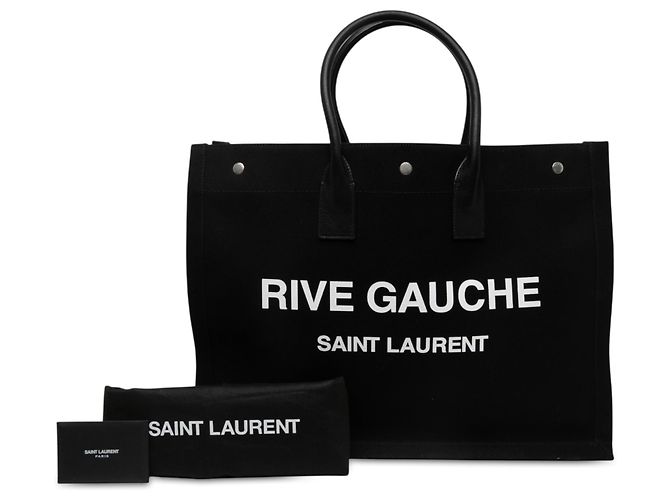 Autre Marque Black Saint Laurent Large Canvas Rive Gauche Tote - view 7