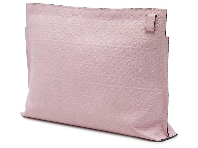 LOEWE T-Clutch aus geprägtem Leder Anagram Repeat rosa Pink - Ansicht 2