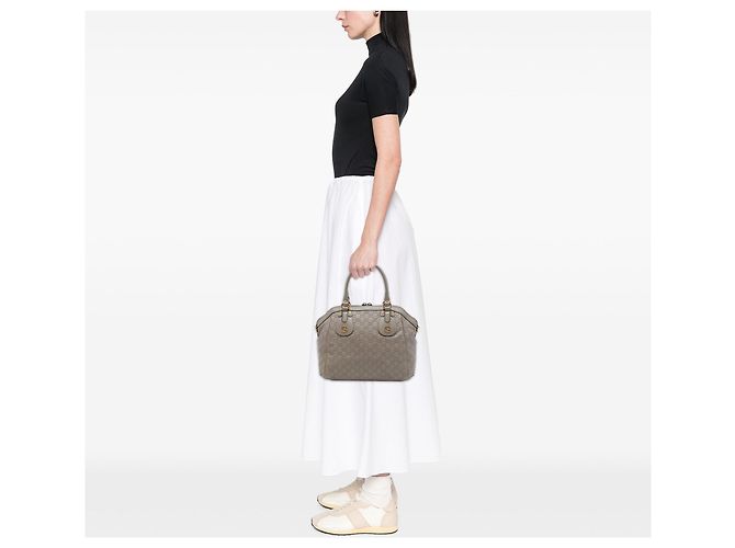 Graue Gucci Medium Guccissima Scarlett Satchel - Ansicht 6
