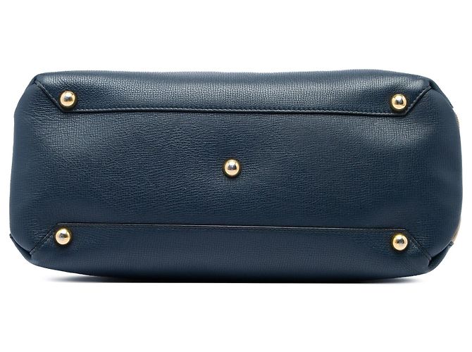 Bolsa Satchel Banner Burberry Medium em couro e House Check azul - vista 3