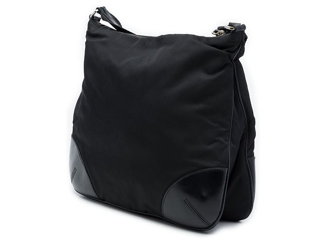 Prada Tessuto Crossbody mit Lederbesatz, Schwarz - Ansicht 2