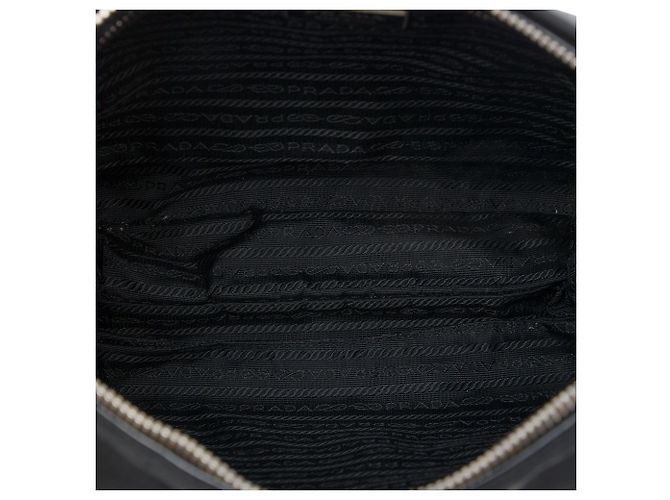 Prada Tessuto Crossbody mit Lederbesatz, Schwarz - Ansicht 4