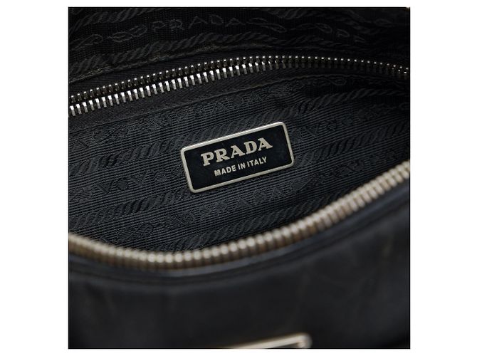 Prada Tessuto Crossbody mit Lederbesatz, Schwarz - Ansicht 5