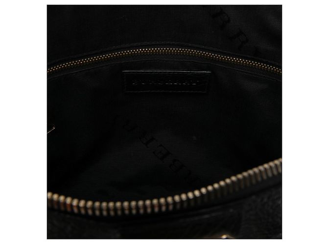 Borsa Bowling Satchel Orchard Burberry Small in pelle grana nera goffrata Check Nero - vista 4