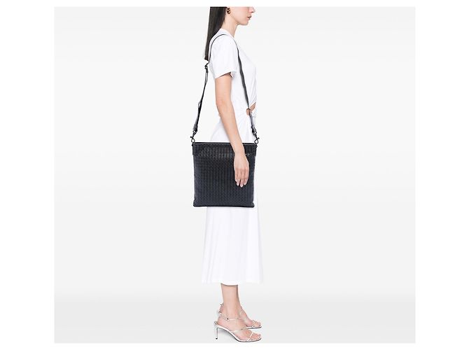 Borsa a tracolla Bottega Veneta VN in Nappa Intrecciato Nera Nero - vista 6