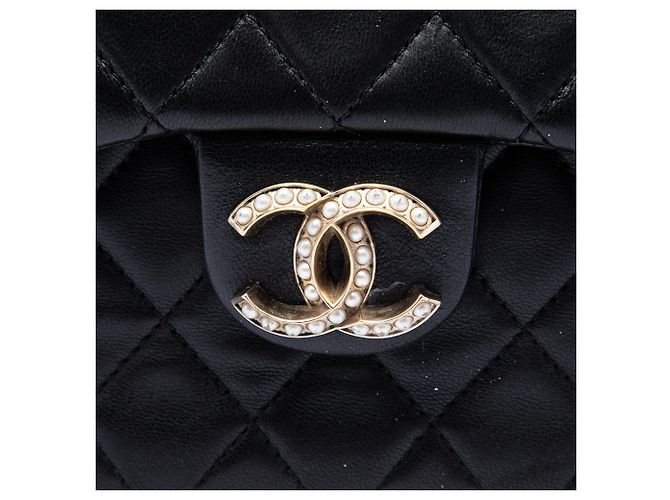 Borsa a tracolla Chanel Medium Quilted Lambskin Westminster Pearl Flap nera Nero - vista 5