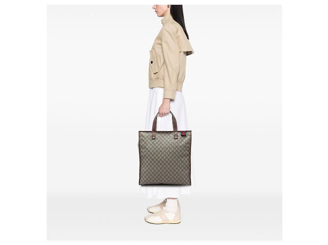 Tote Gucci GG Supreme Web beige - vista 5