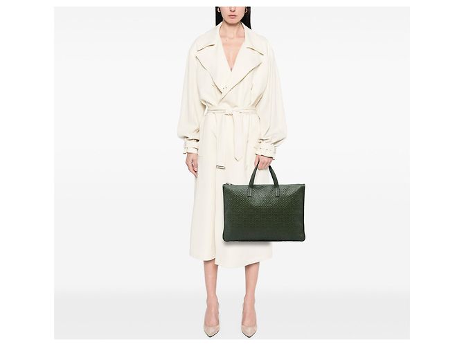 LOEWE Toledo Aktentasche aus Leder mit Anagramm-Prägung Grün - Ansicht 5