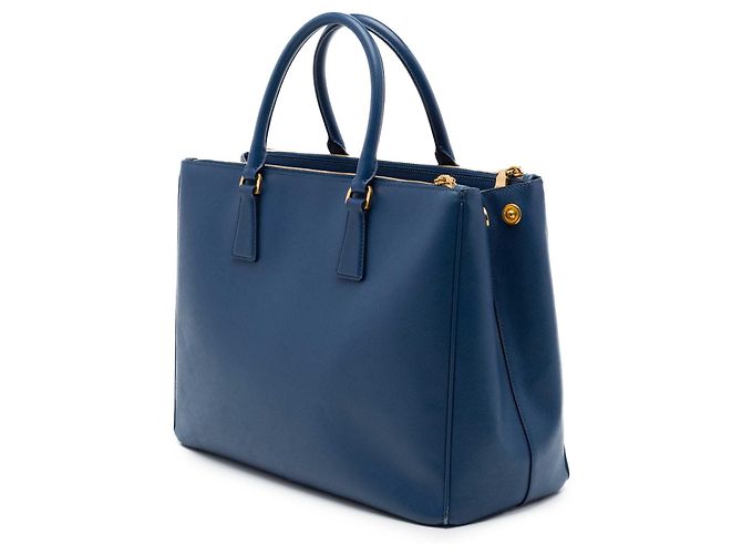 Prada Large Saffiano Lux Galleria Double Zip Tote Blau - Ansicht 2