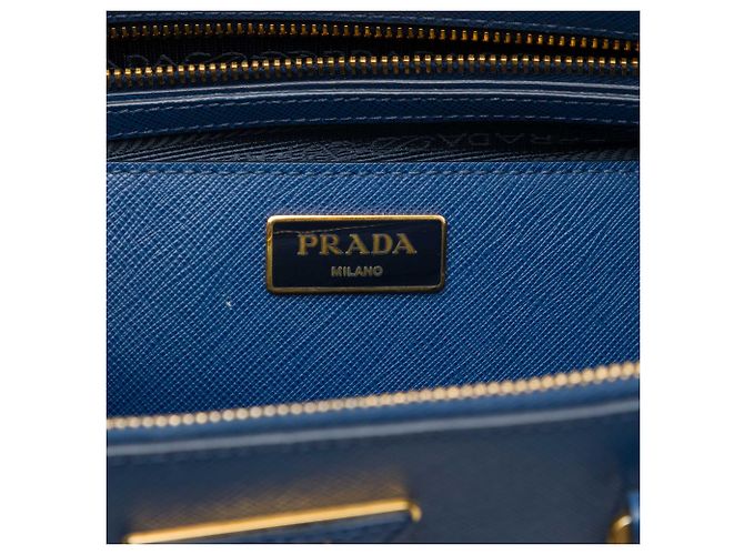 Prada Large Saffiano Lux Galleria Double Zip Tote Blau - Ansicht 5