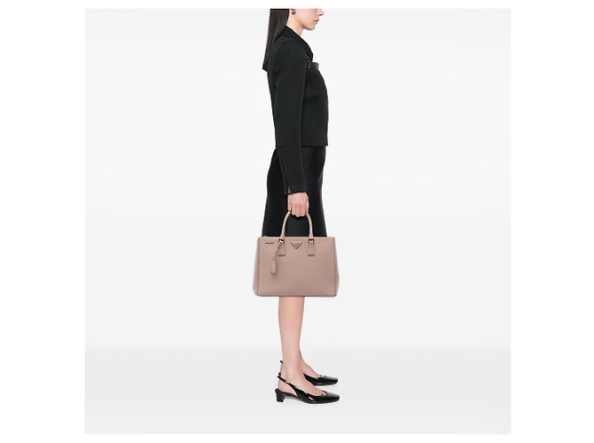 Prada Large Saffiano Lux Galleria Double Zip Satchel Rosa Pink - Ansicht 5