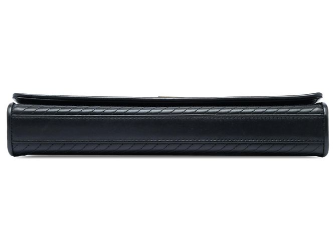 Autre Marque Clutch Saint Laurent Matelassé in pelle di vitello monogramma Cassandre diagonale nera Nero - vista 3