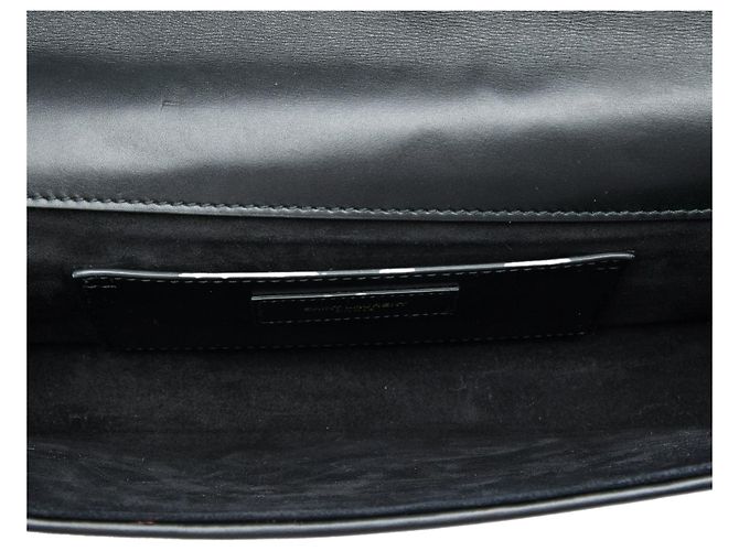 Autre Marque Clutch Saint Laurent Matelassé in pelle di vitello monogramma Cassandre diagonale nera Nero - vista 4