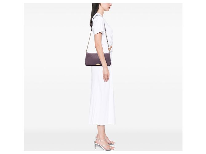 Borsa a tracolla Burberry Mildenhall in vitello grana media viola Porpora - vista 5