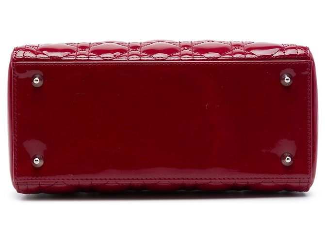 Bolso Lady Dior Medium de piel charol Cannage rojo Dior Roja - vista 3