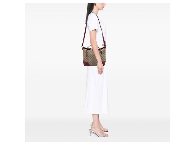 Bolso Tote Bree Fold Over Medium GG Canvas Gucci Beige - vista 5