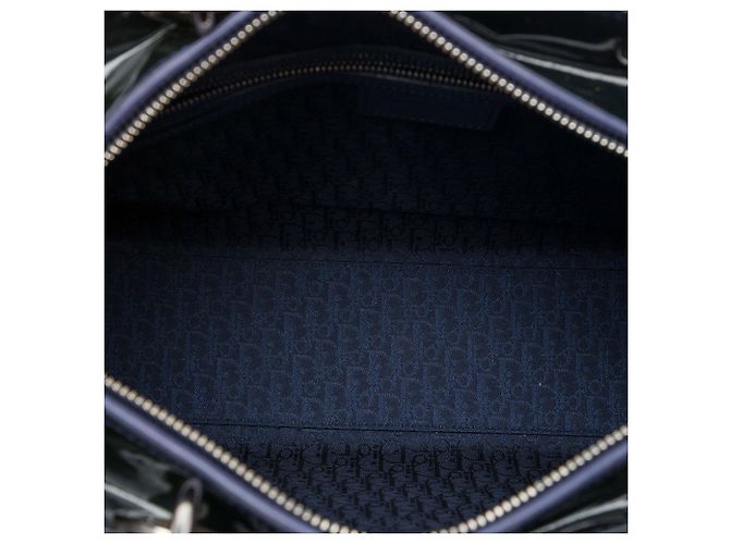Bolso Lady Dior Large de piel charol Cannage azul - vista 4